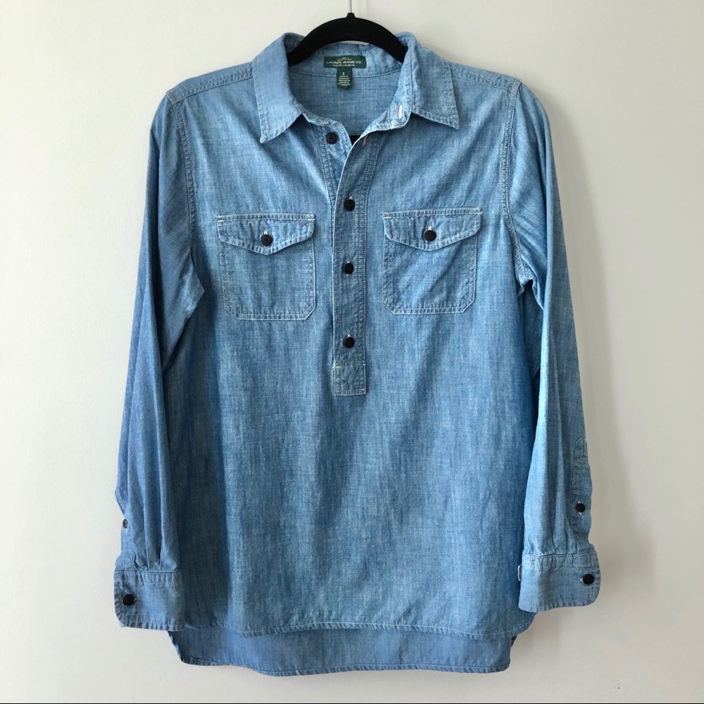 Lauren Ralph Lauren Chambray Top - Size Small
